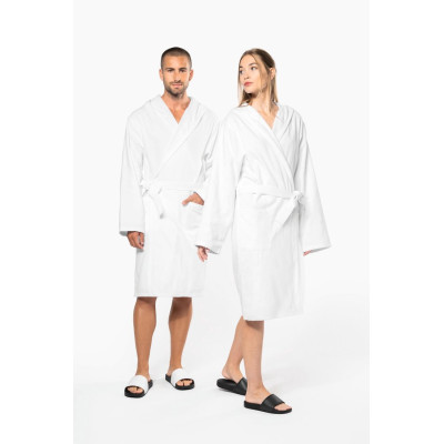Unisex organic hooded bathrobe